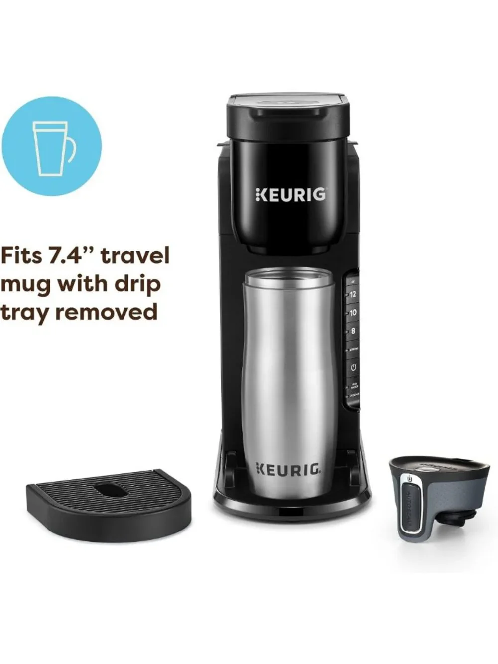 Single Serve Coffee Maker with 3 Brew Sizes, Strong Brew Feature, 42oz Reservoir